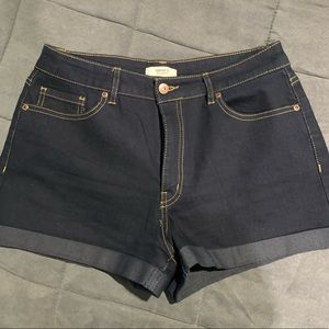 Forever 21 Dark Blue High Waisted Denim Shorts